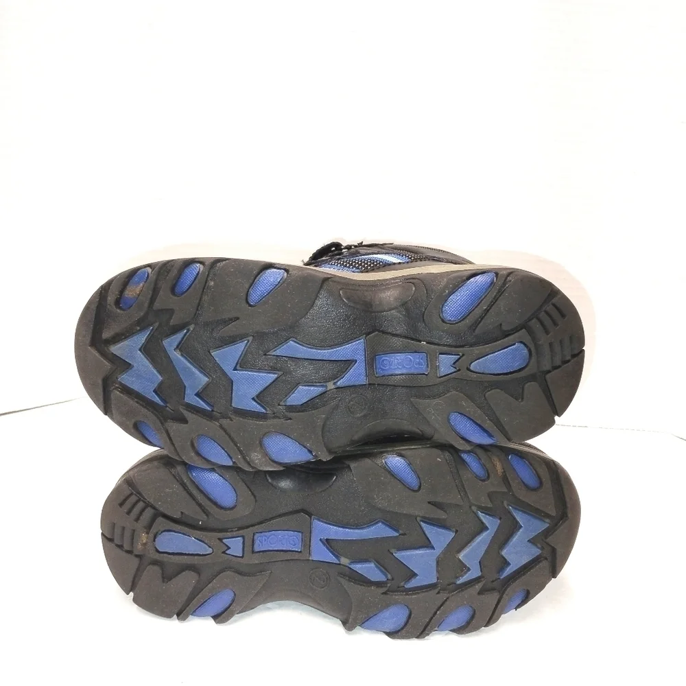 Sporto Kids Winter Boots Black & Blue Insulated Snow Boots Size 2